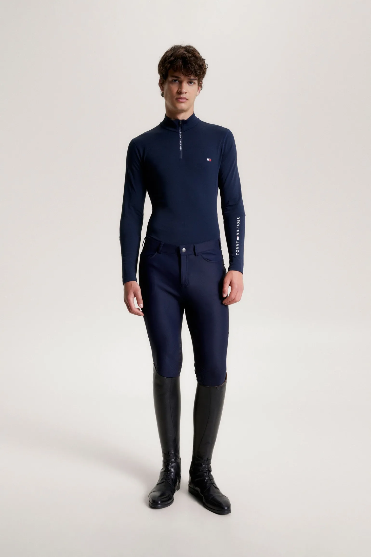 1/4 Zip Thermo Herren Langarm-Shirt