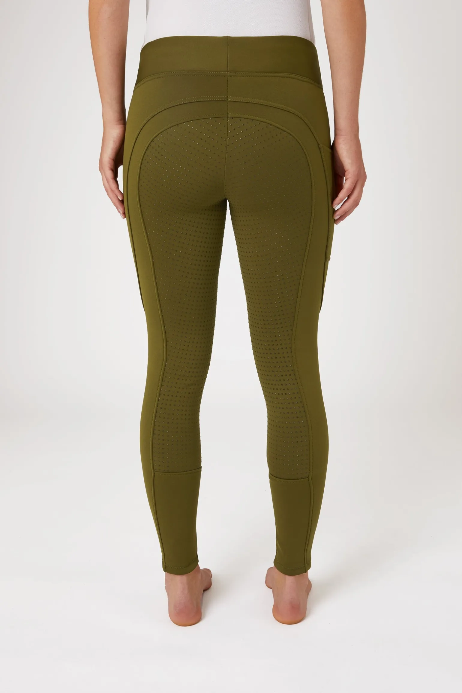 Active Damen Winter Vollbesatzreitleggings mit Handytasche