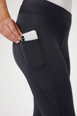 Active Damen Winter Vollbesatzreitleggings mit Handytasche