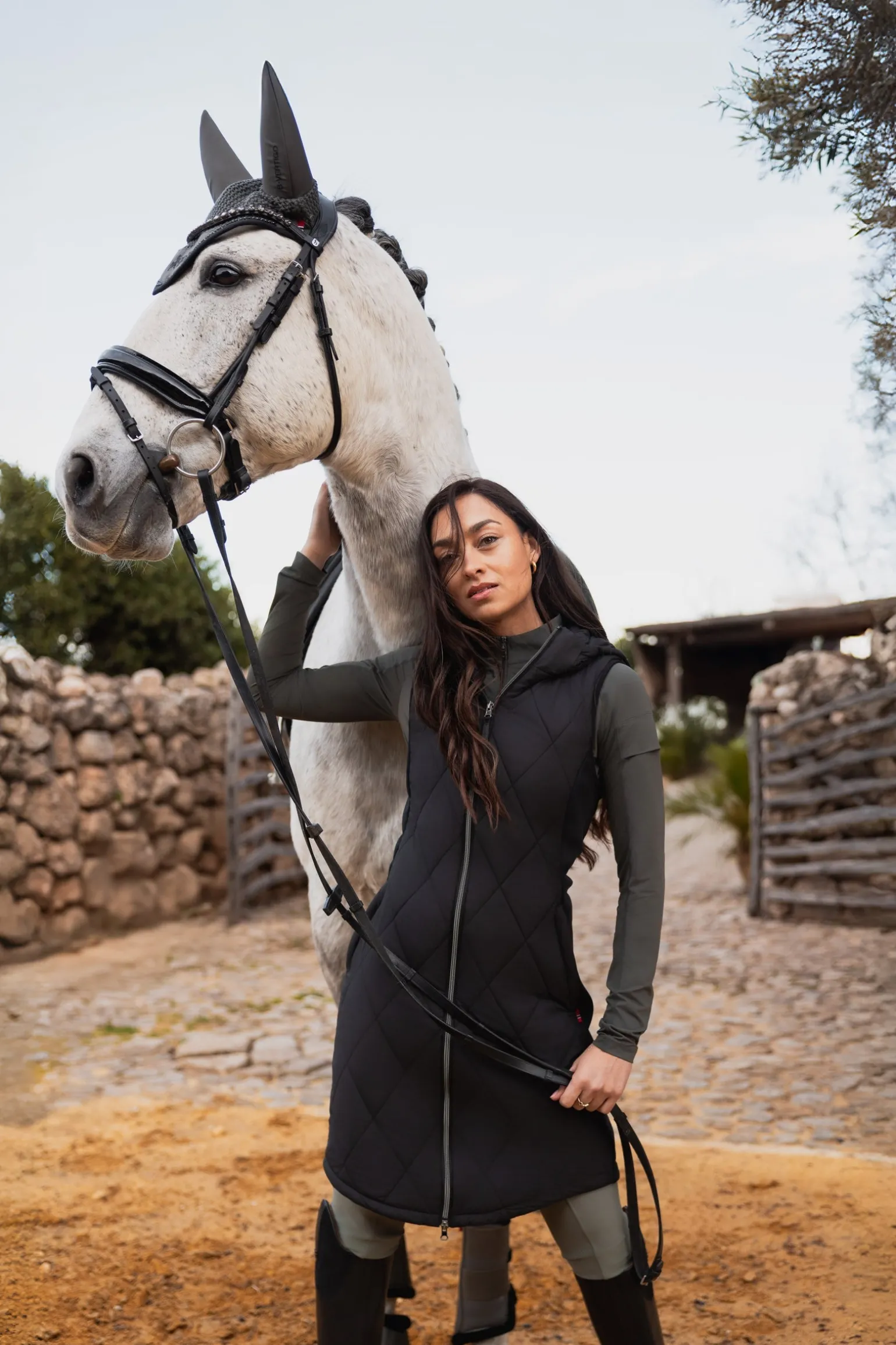 Agnetha Damen lange wattierte Weste