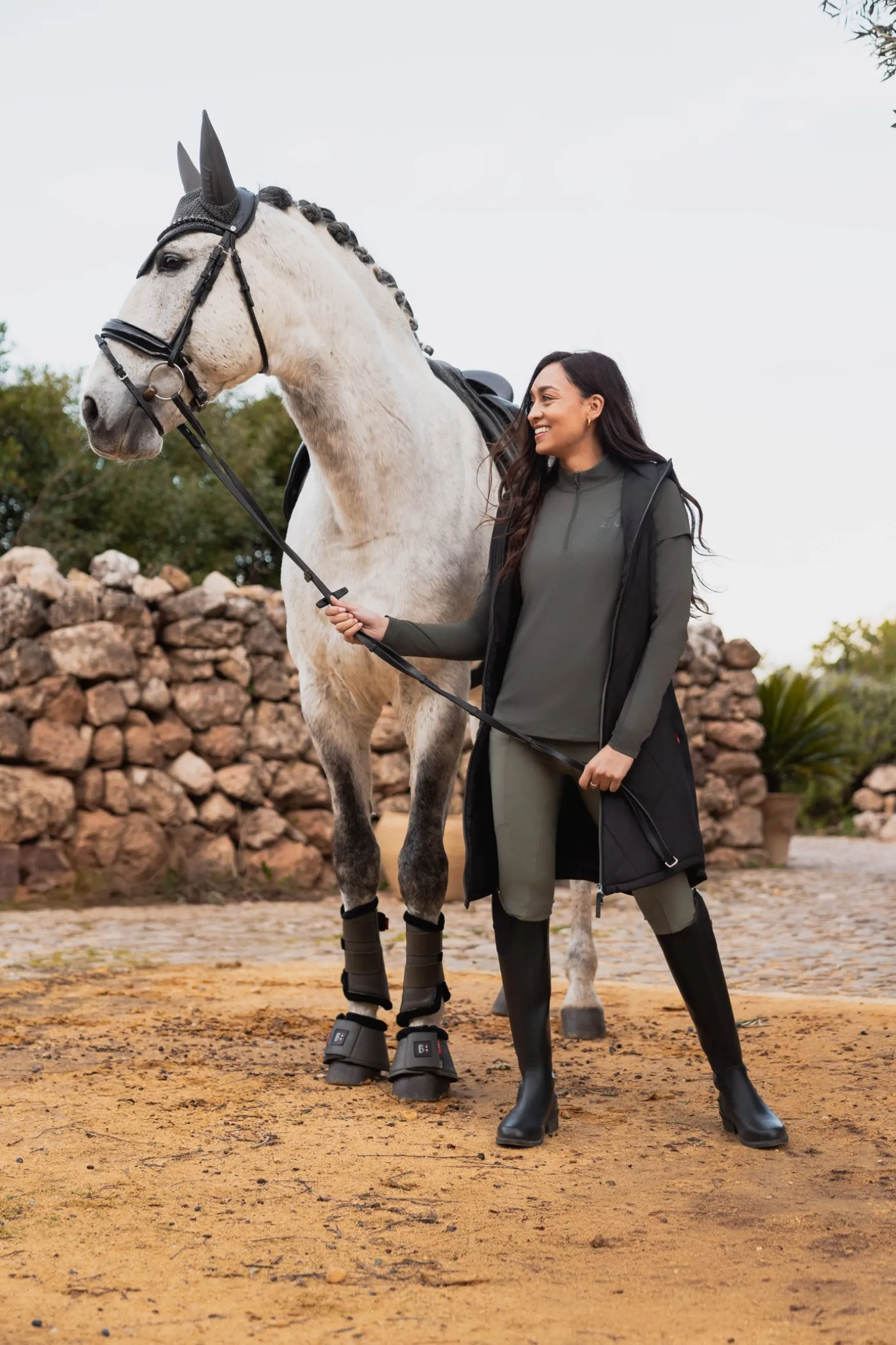 Agnetha Damen lange wattierte Weste