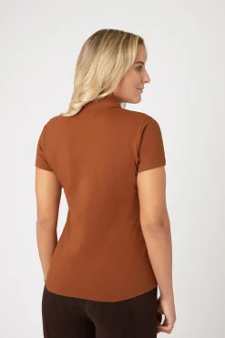 Amy Damen Kurzarm-Poloshirt mit Baumwollstretch