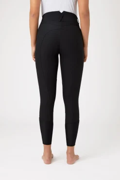 Angelina Leichte Damen Stretch-Reithose mit Lederkniebesatz