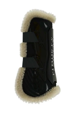 Bamboo Elastik Gamaschen mit veganem Lammfell