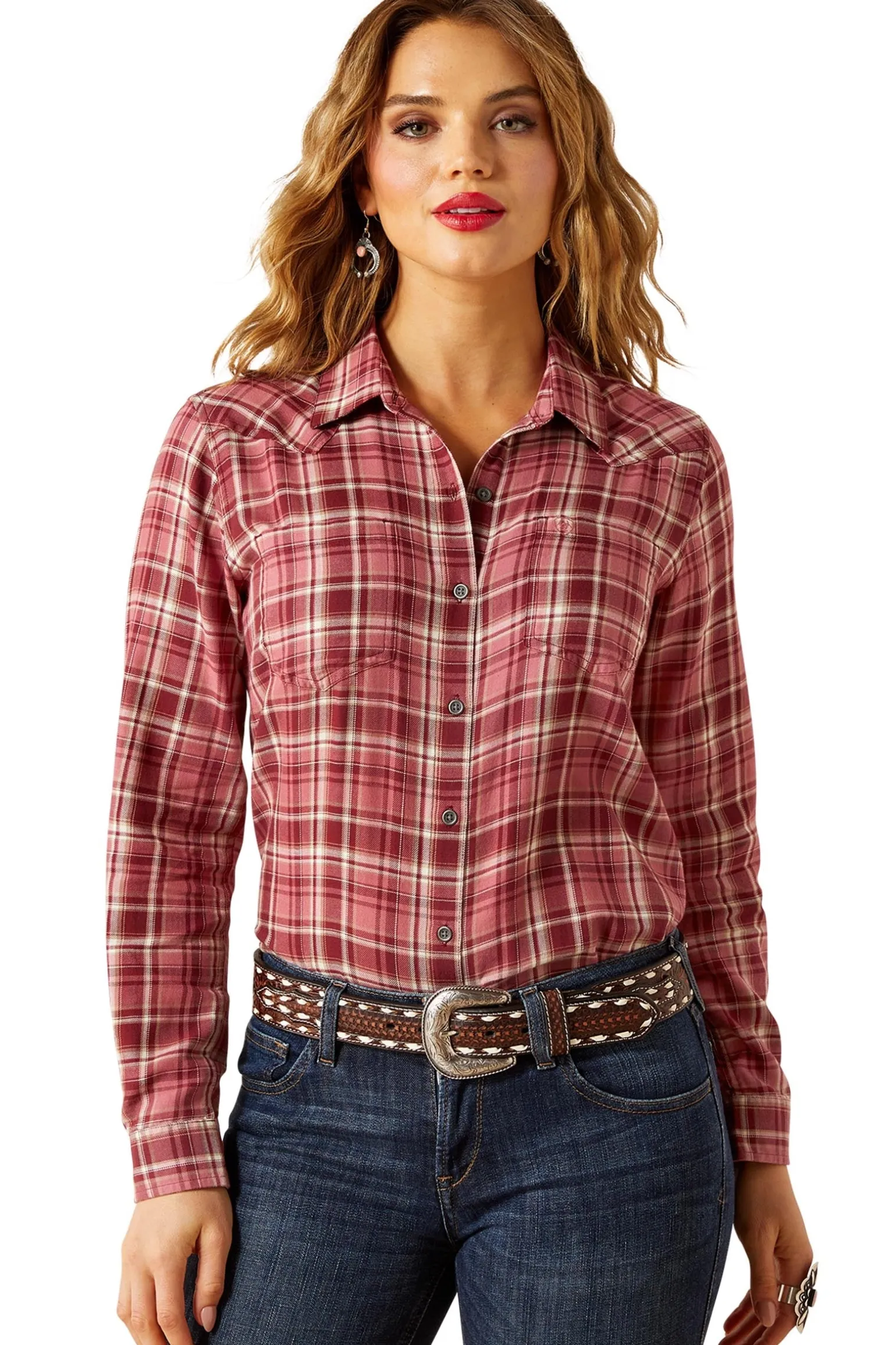 Billie Jean Damen Hemdbluse mit langen Ärmeln