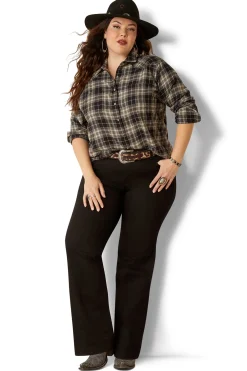 Billie Jean Damen Hemdbluse mit langen Ärmeln