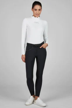 Ceelina Damen Reitleggings mit Vollbesatz in Lederoptik