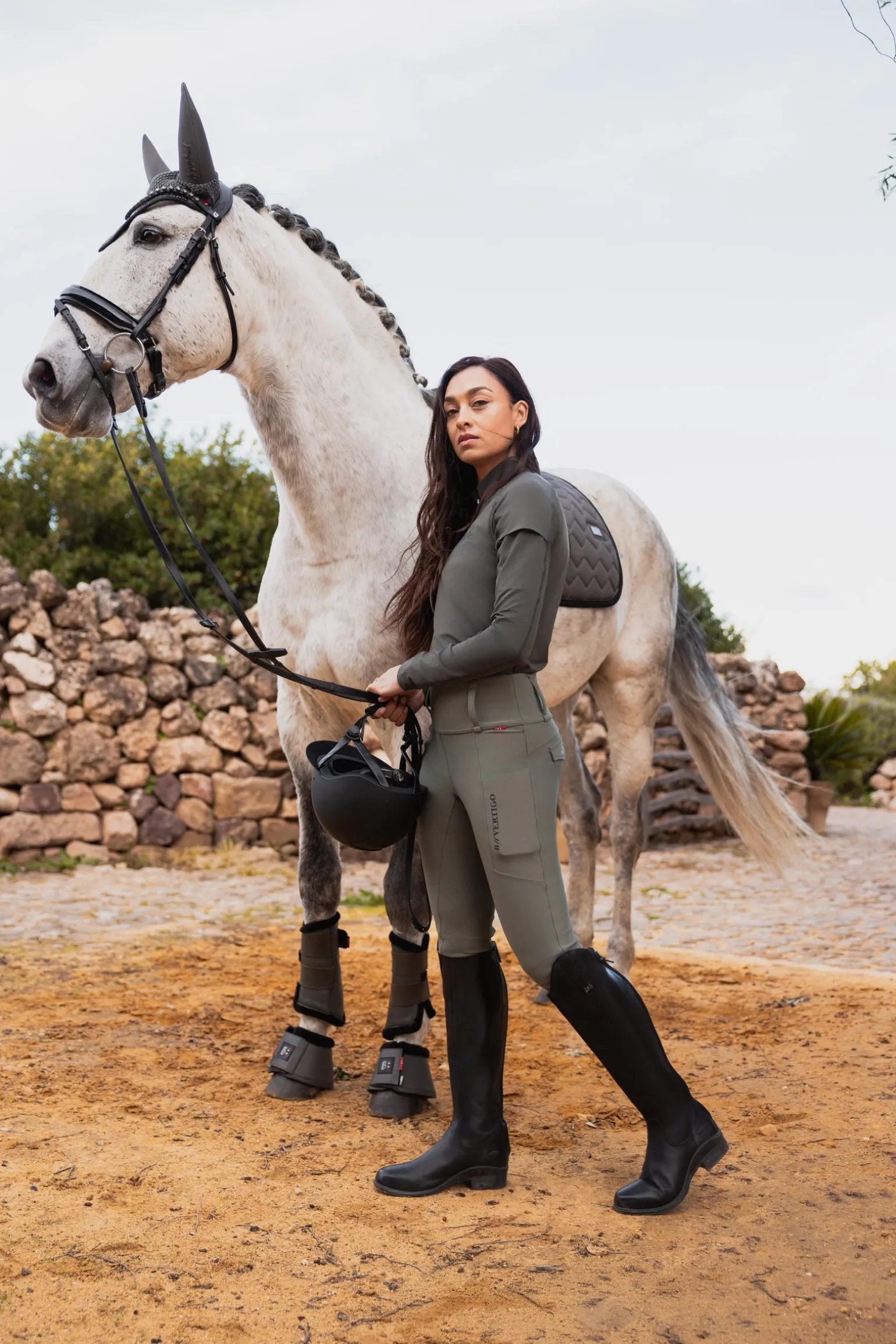 Chiara Vollbesatzreithose mit Kompression und Hybrid-Design