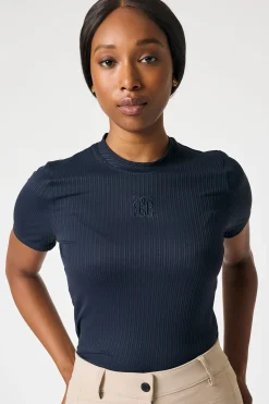 Courtney S/S Gestreiftes Mesh-Shirt