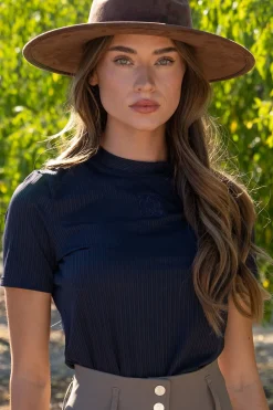 Courtney S/S Gestreiftes Mesh-Shirt