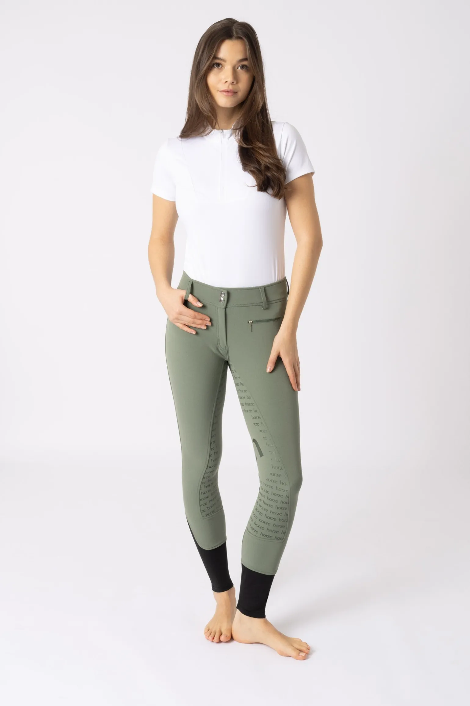 Damen Reithose mit Silikonvollbesatz und hohem Bund