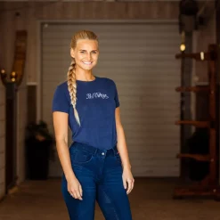 Elle Damen Reithose mit Vollbesatz in Jeansoptik mit Silikon Grip