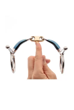 ergonomische Schenkeltrense, doppelt gebrochen, Lock Up, 14 mm