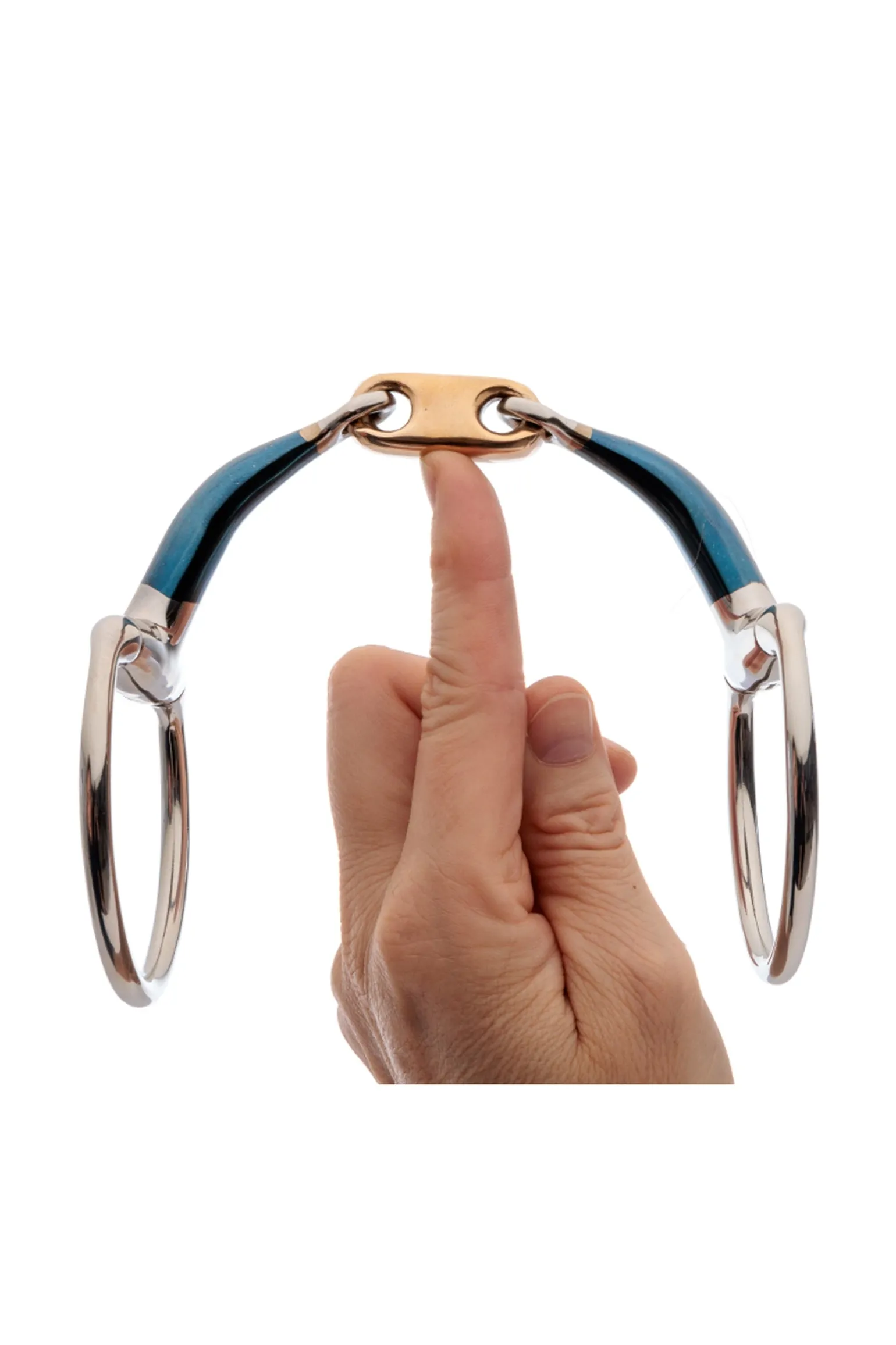 ergonomisches Olivenkopfgebiss, doppelt gebrochen, Lock Up, 14 mm