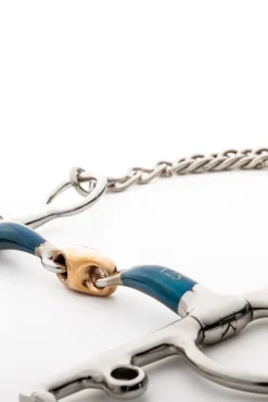 ergonomisches Pelhamgebiss, doppelt gebrochen mit Lock Up, lang, 14 mm