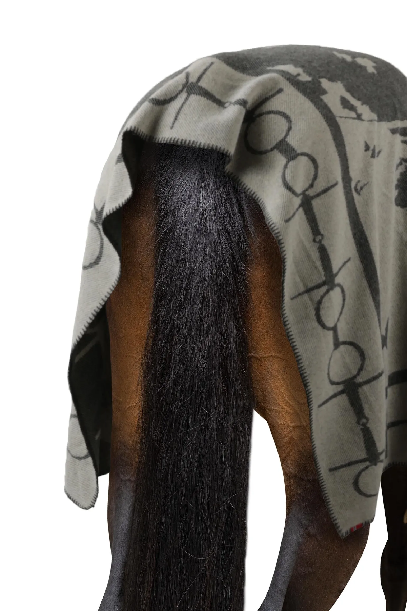 gemusterte Decke mit Pferd & Gebiss