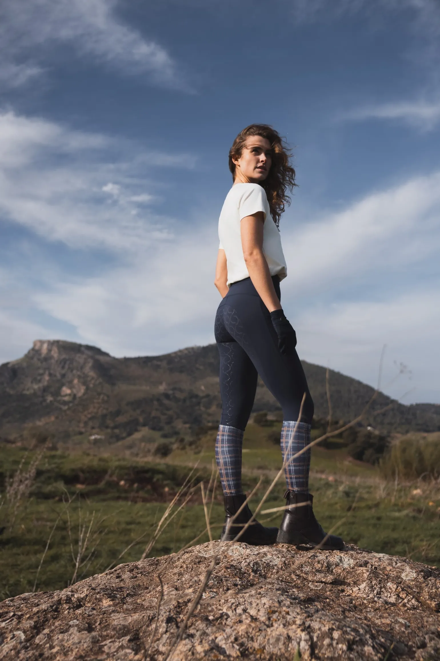 Gillian Damen Reitleggings aus Kompressionsmaterial mit Vollbesatz