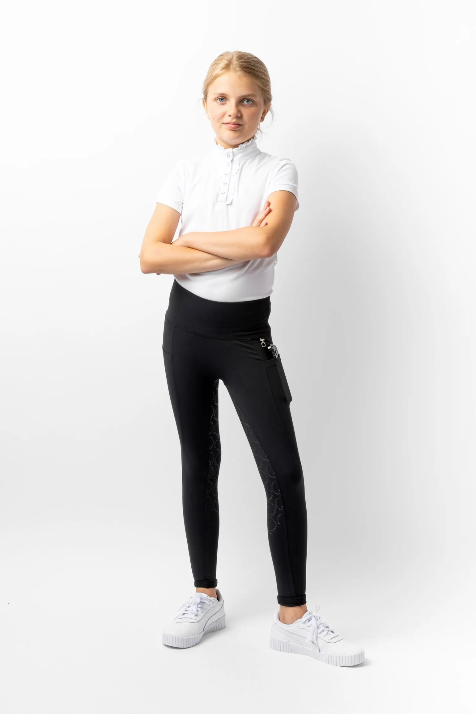 Gillian Kinder Kompressionsreitleggings mit Vollbesatz