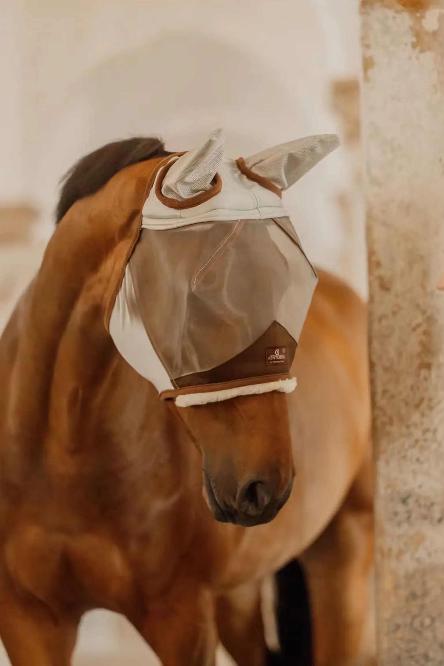 hautfreundliche Fliegemaske mit Ohren