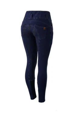 Kacy Damen Jeans Thermoreithose mit Vollbesatz