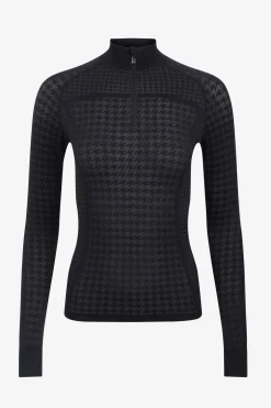 Lemieux Aspen Houndstooth Top with Quarter Zip