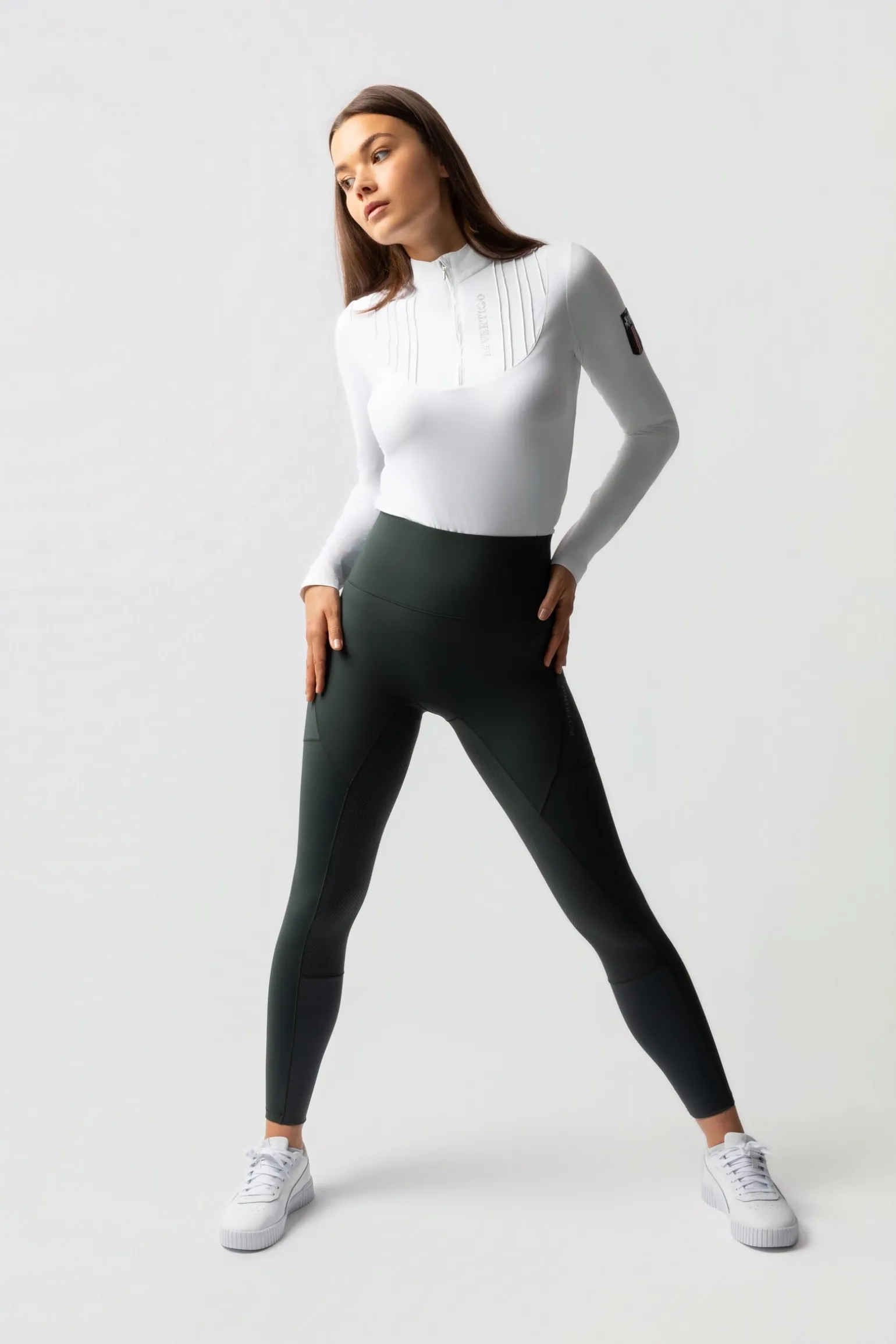 Leonora Damen nahtlose Thermo-Reithosen mit Vollbesatz