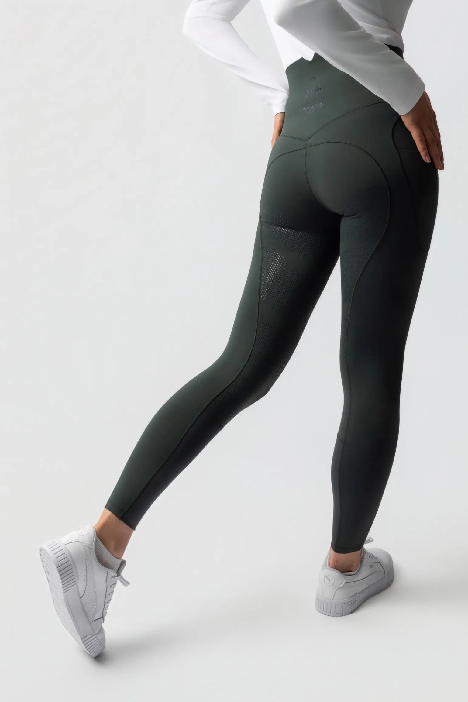 Leonora Damen nahtlose Thermo-Reithosen mit Vollbesatz