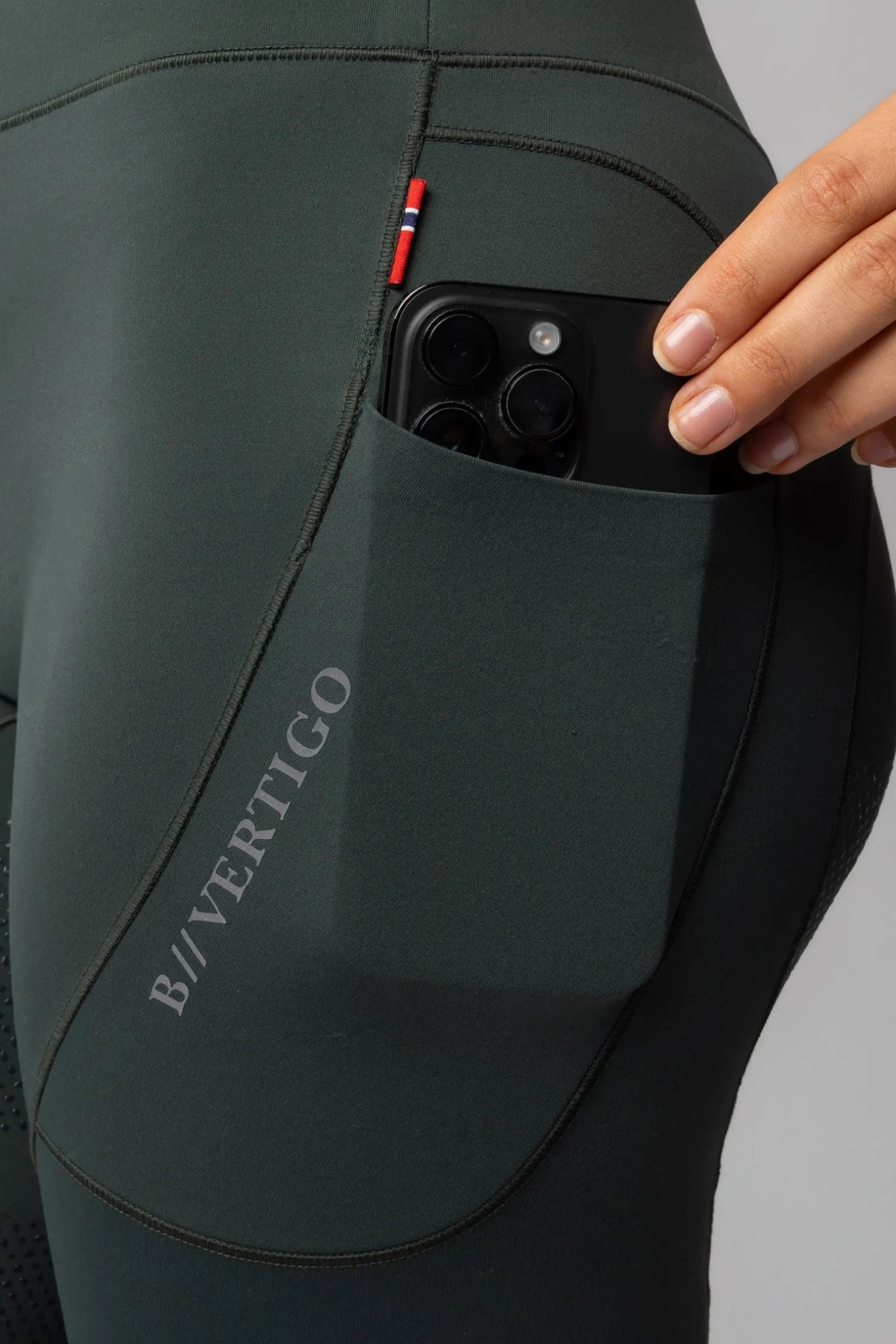 Leonora Damen nahtlose Thermo-Reithosen mit Vollbesatz