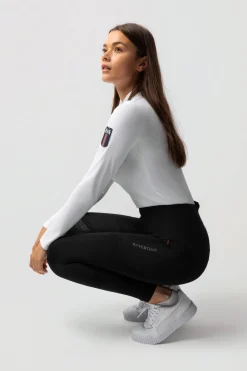 Leonora Damen nahtlose Thermo-Reithosen mit Vollbesatz