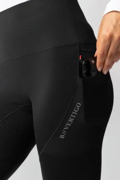 Leonora Damen nahtlose Thermo-Reithosen mit Vollbesatz