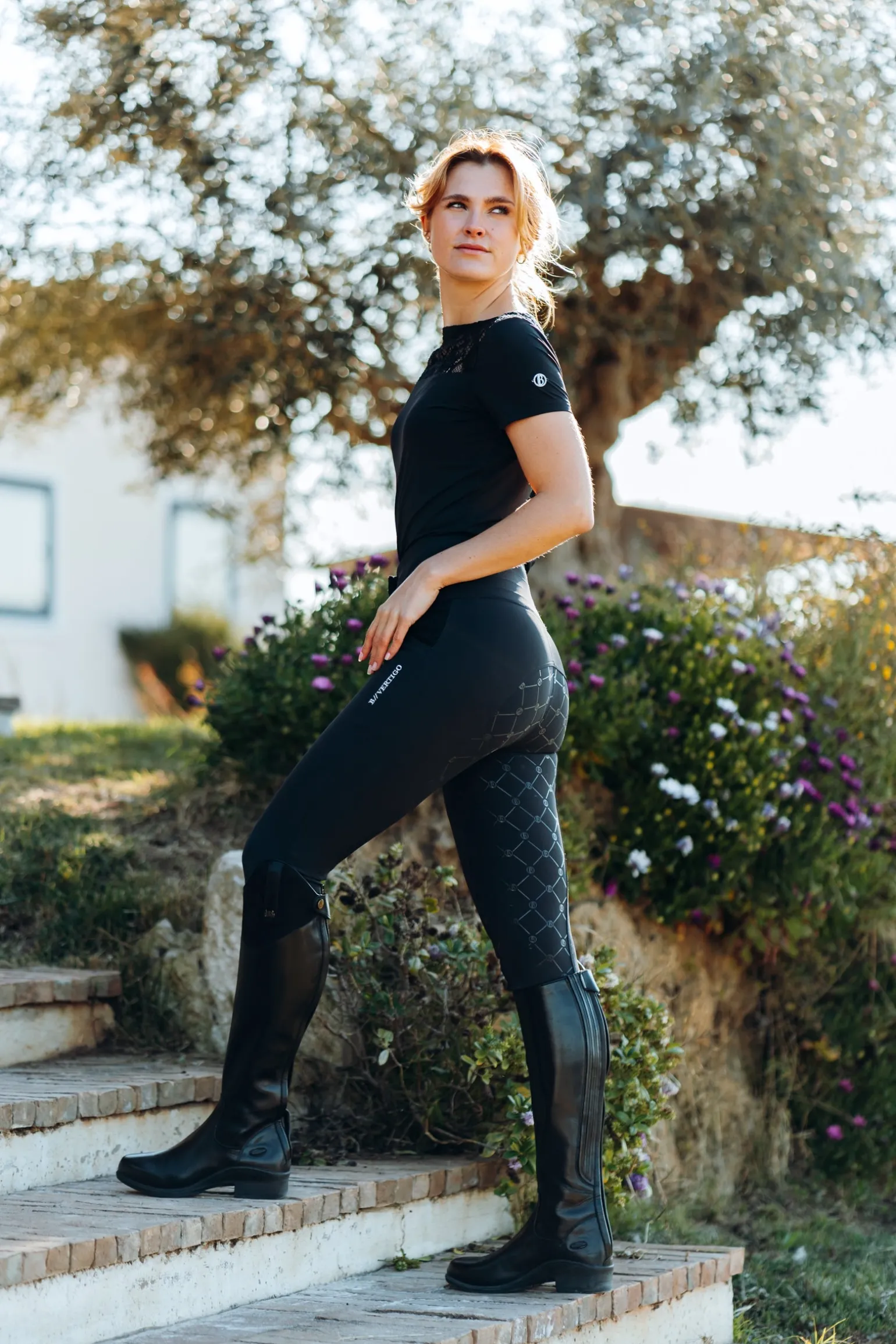 Natalia Damen Reithose mit Spitzentaschen