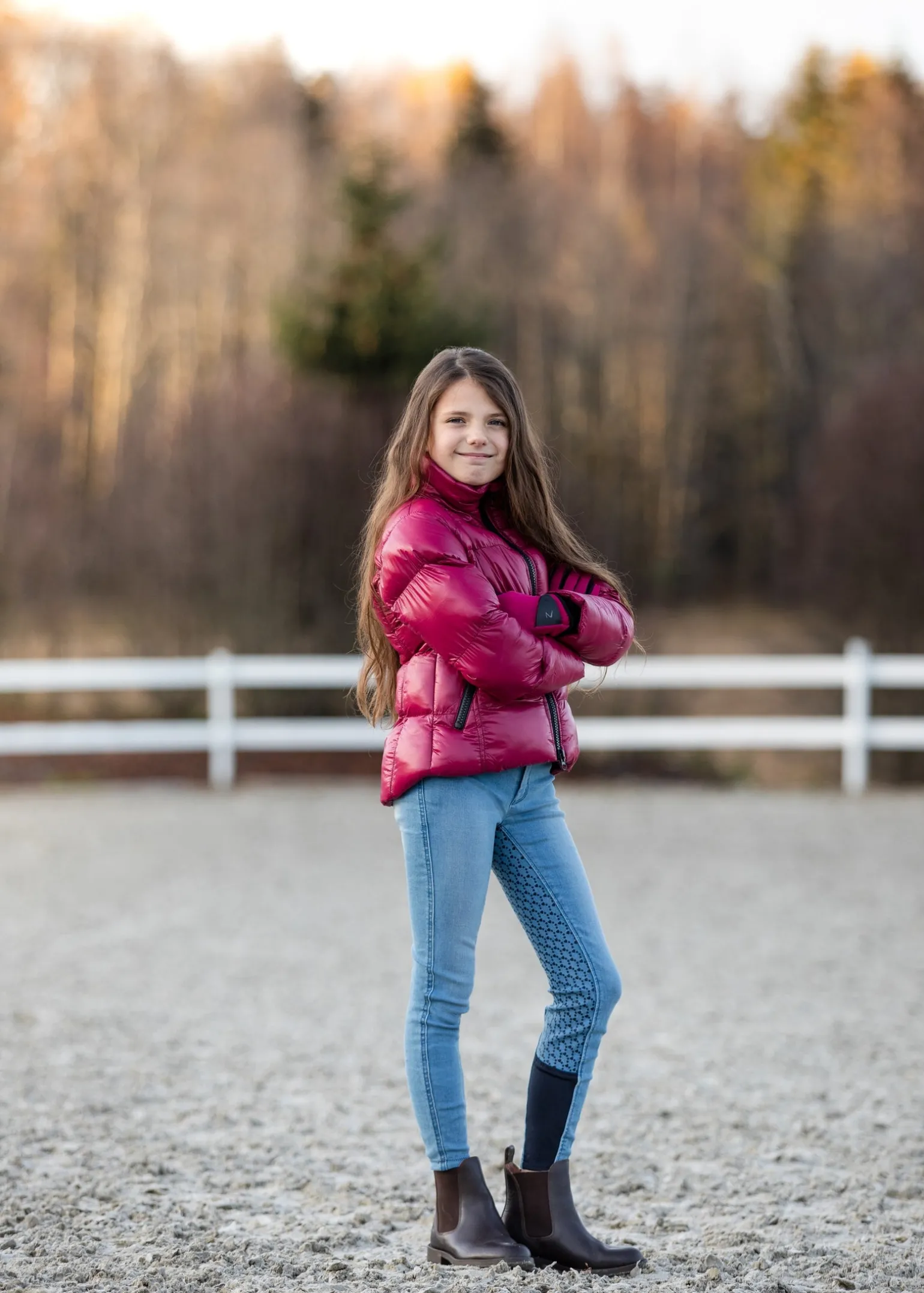 Poppy Reithose mit Vollbesatz für Kinder in Jeansoptik und Silikon-Grip