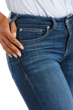 Real PR Abby Straight Reithose mit Vollbesatz in Jeansoptik für Damen