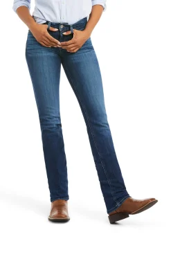 Real PR Abby Straight Reithose mit Vollbesatz in Jeansoptik für Damen