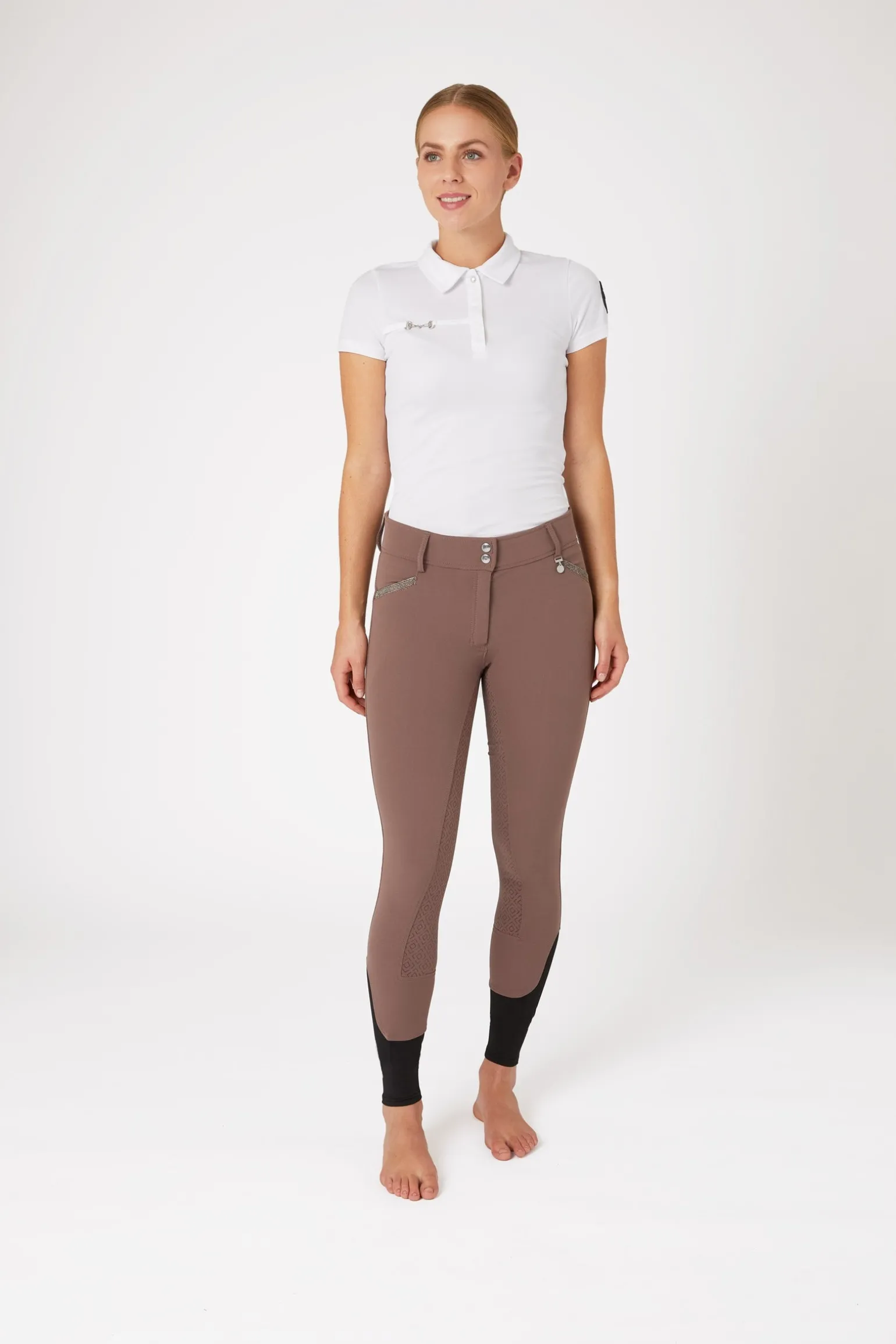 Reithose mit Silikonvollbesatz und Kristall-Taschen