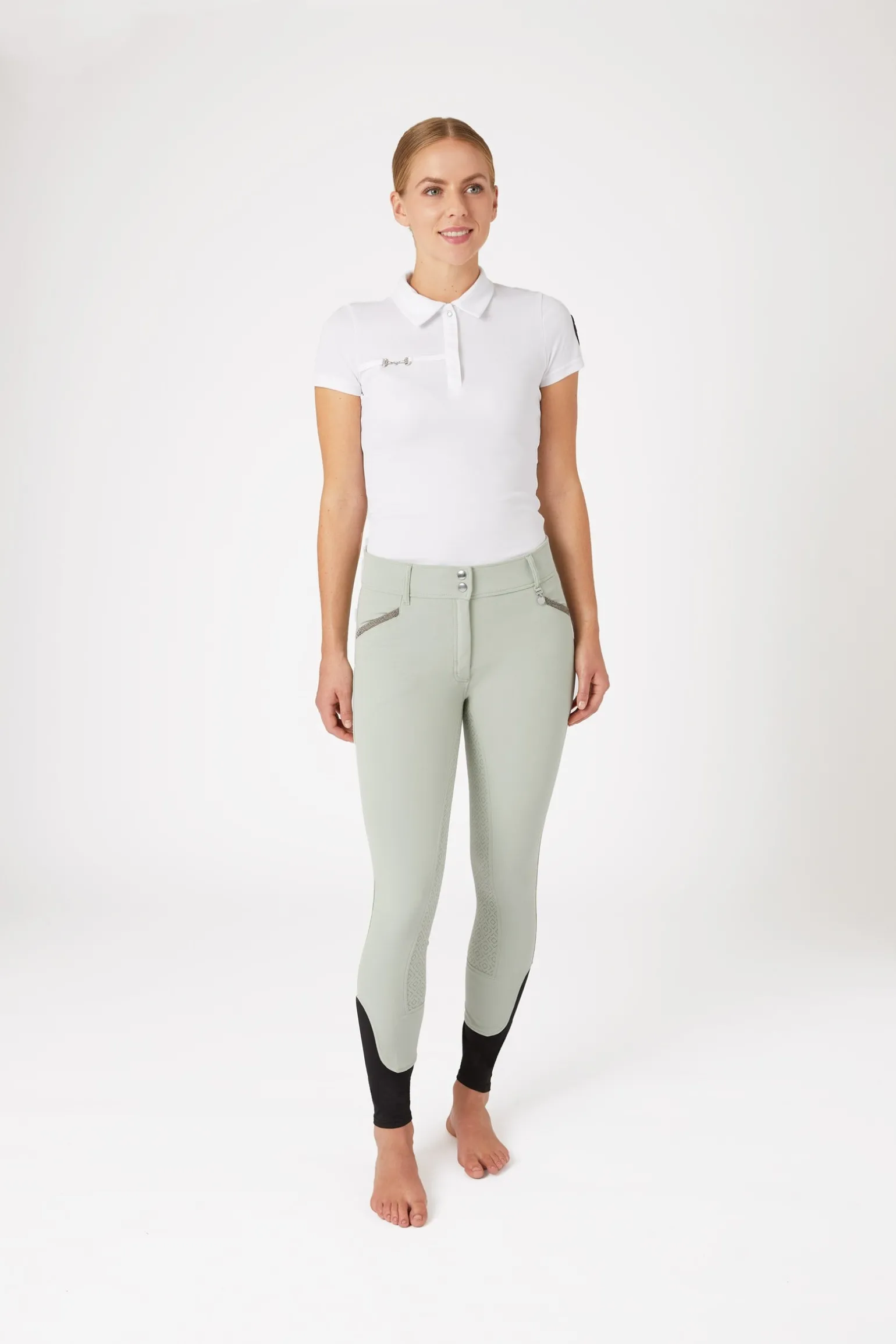 Reithose mit Silikonvollbesatz und Kristall-Taschen