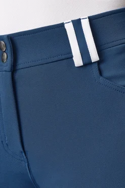 Reithose mit Vollbesatz mit hohem Bund und Kontrasteinfassung