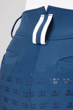 Reithose mit Vollbesatz mit hohem Bund und Kontrasteinfassung