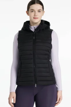 Rose Damen-Steppweste mit Kapuze