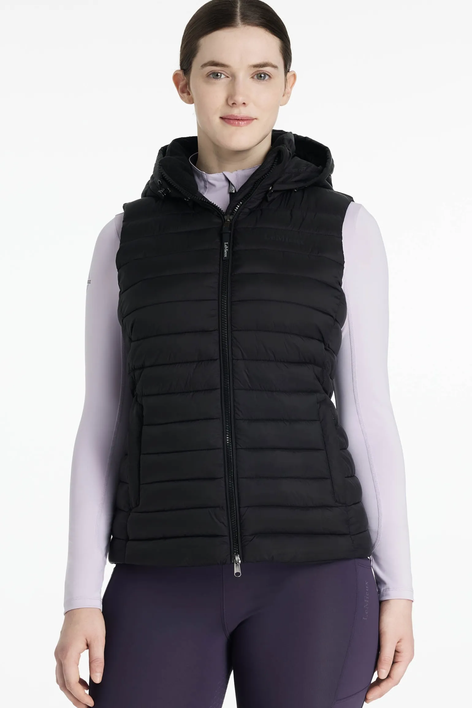 Rose Damen-Steppweste mit Kapuze