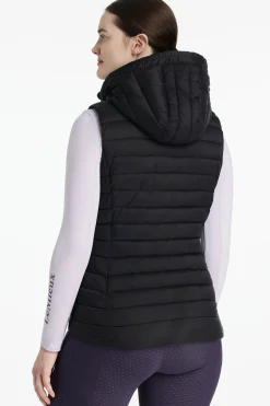 Rose Damen-Steppweste mit Kapuze