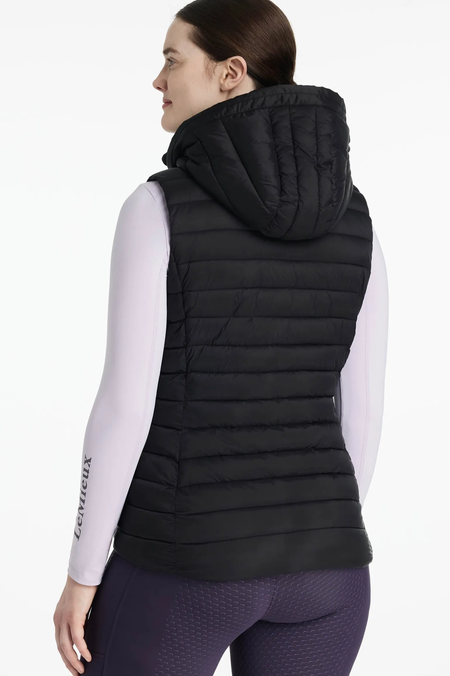 Rose Damen-Steppweste mit Kapuze