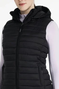 Rose Damen-Steppweste mit Kapuze