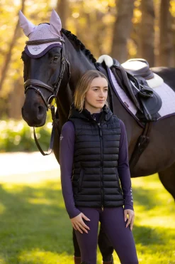 Rose Damen-Steppweste mit Kapuze