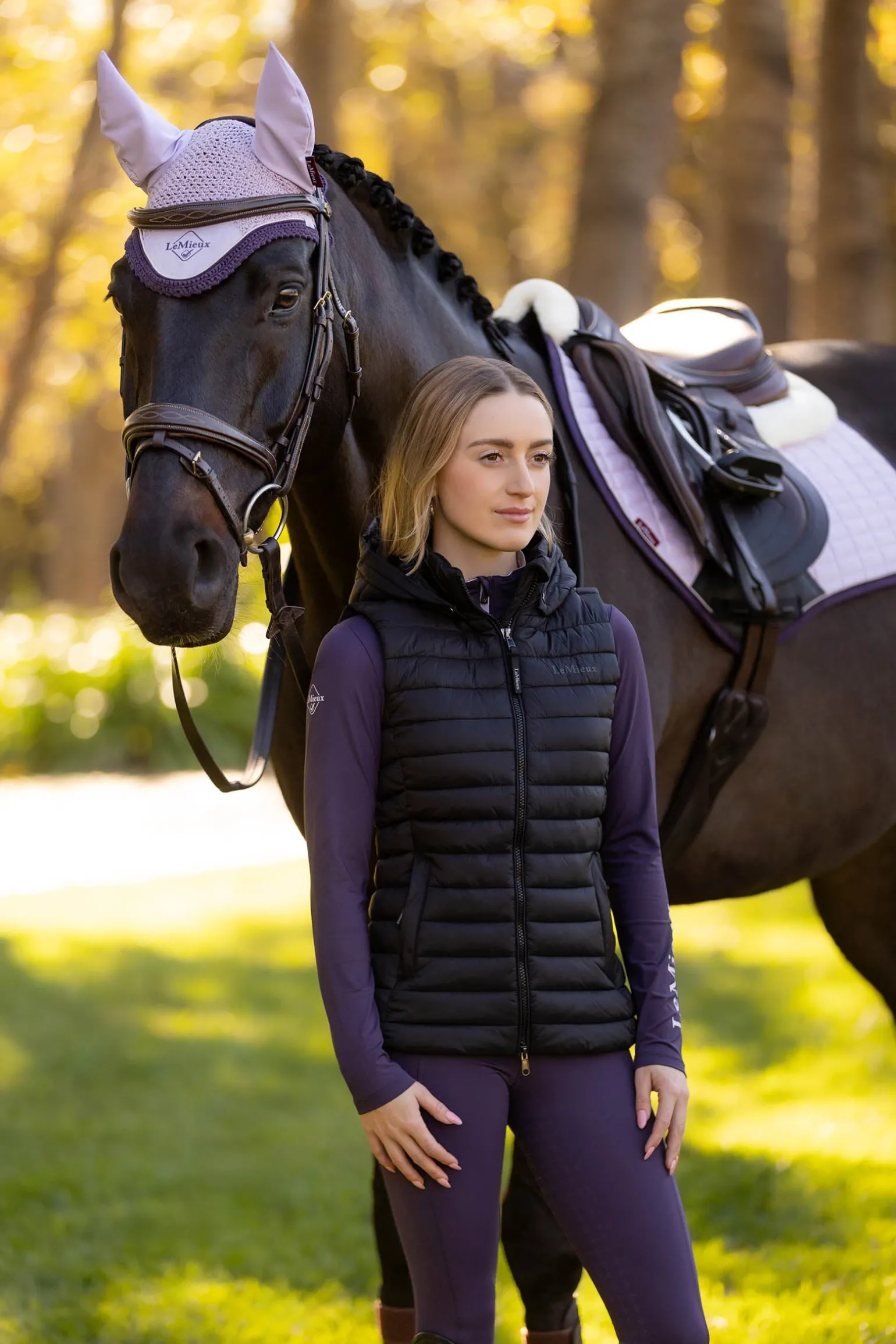 Rose Damen-Steppweste mit Kapuze