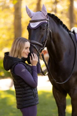 Rose Damen-Steppweste mit Kapuze