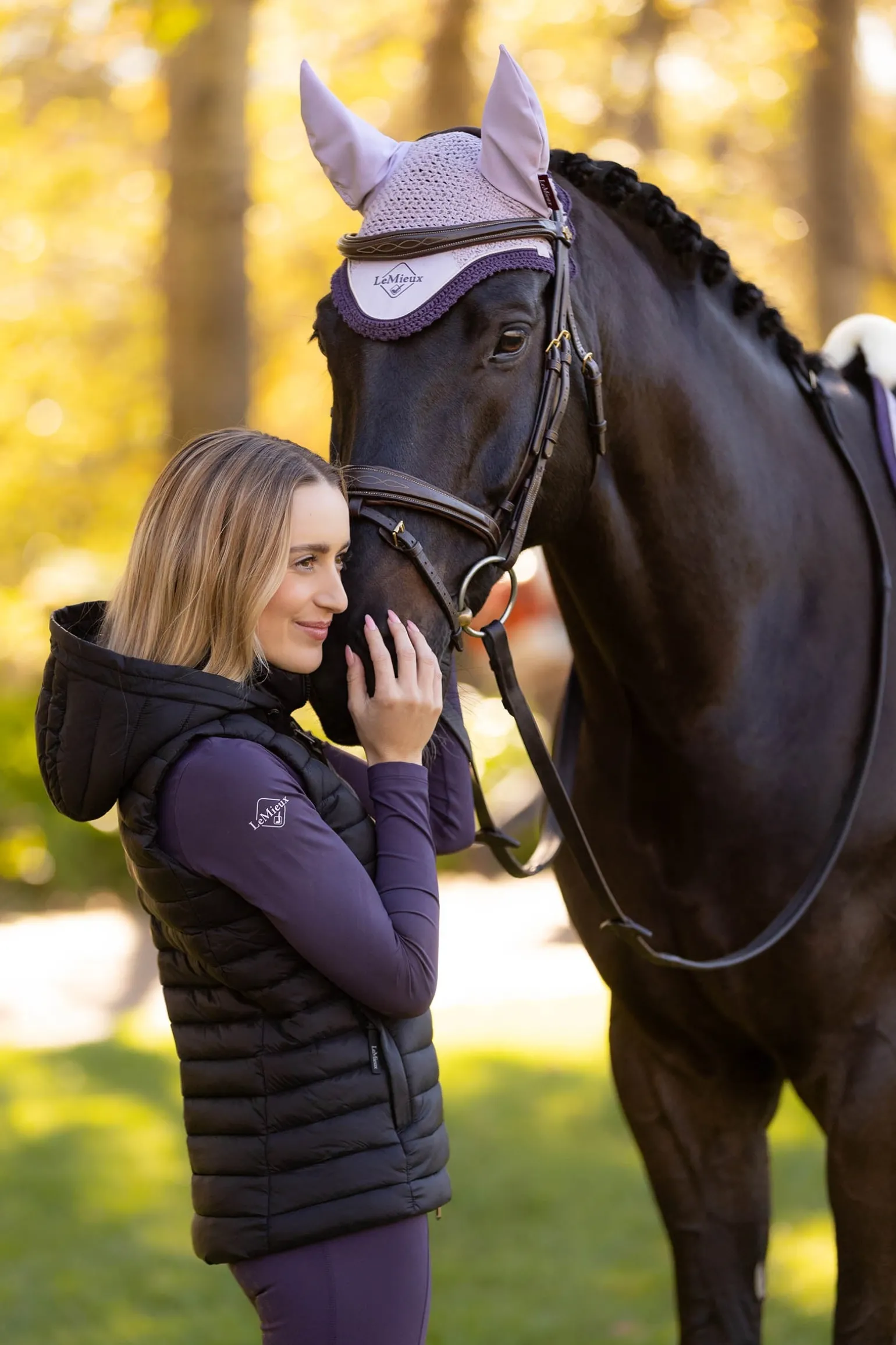 Rose Damen-Steppweste mit Kapuze