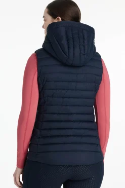 Rose Damen-Steppweste mit Kapuze