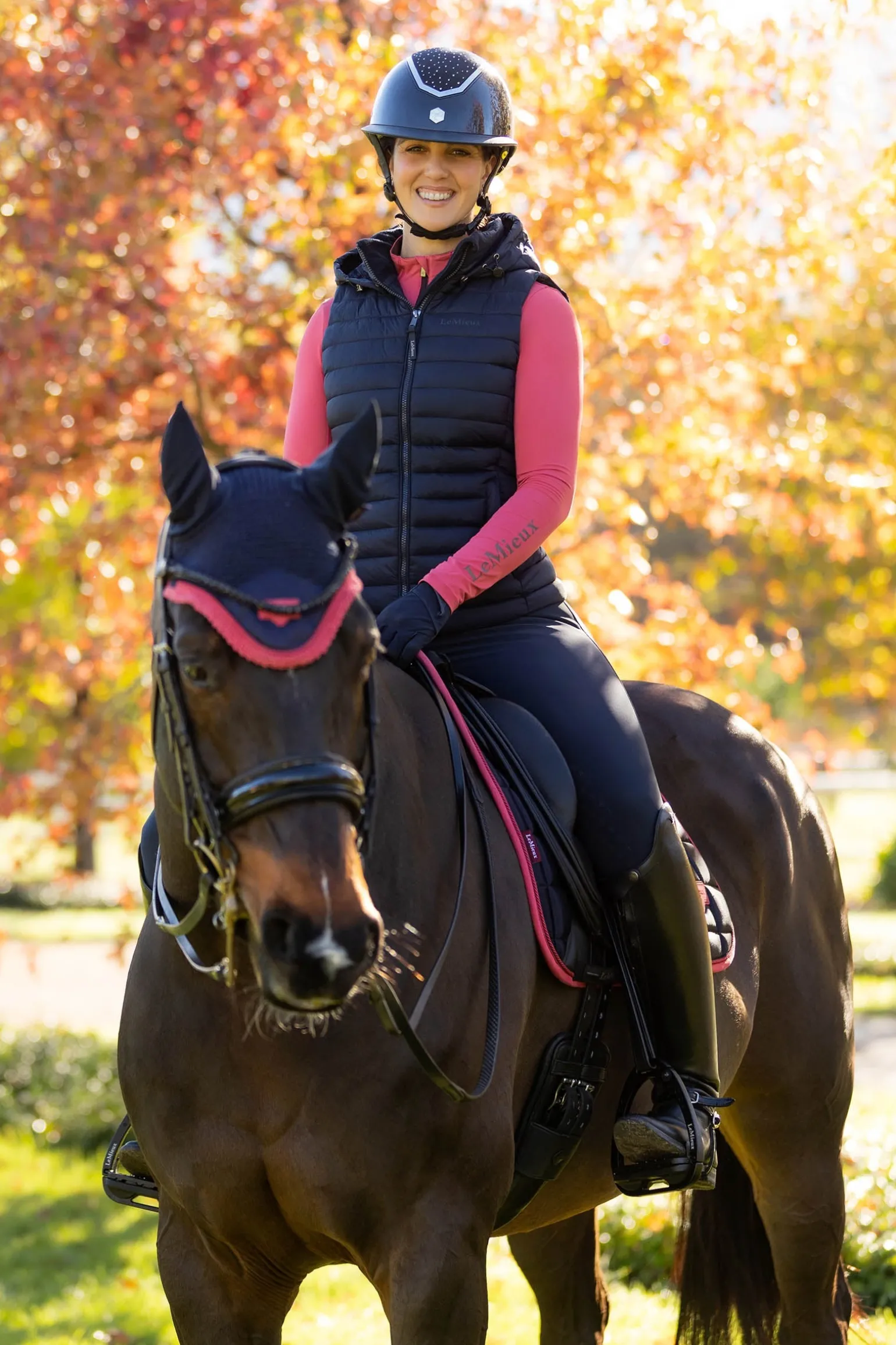 Rose Damen-Steppweste mit Kapuze