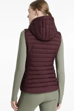 Rose Damen-Steppweste mit Kapuze